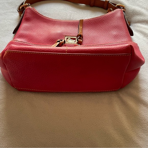 Dooney and Bourke pink pebble leather with a camel colored smooth leather strap - Picture 8 of 15